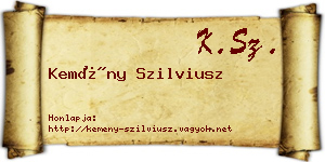 Kemény Szilviusz névjegykártya